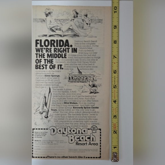 1980 Florida Tourism Daytona Beach Resort Ad In The Middle Of The Best of It - Picture 3 of 5